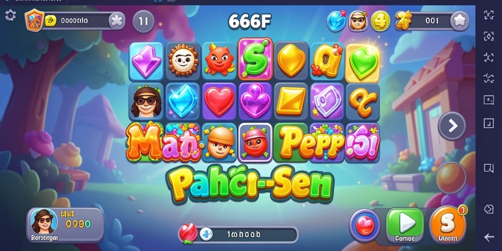 Tangkapan layar 666F menampilkan aksi seru permainan Match-3.