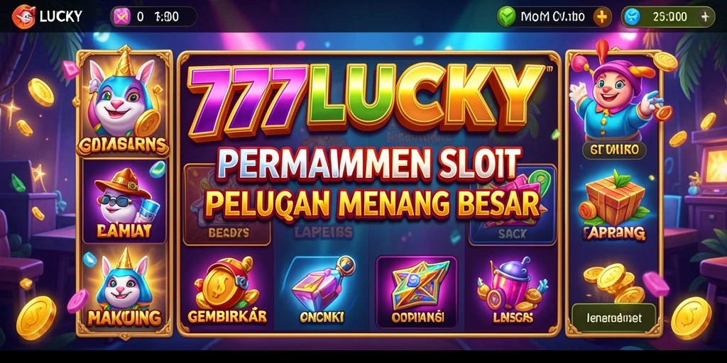 Tampilan menarik dari gameplay Slot 777LUCKY yang penuh warna.