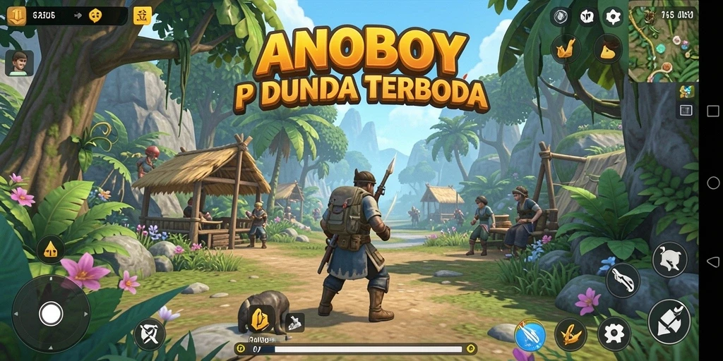 Screenshot utama ANOBOY menampilkan eksplorasi bebas di dunia terbuka.
