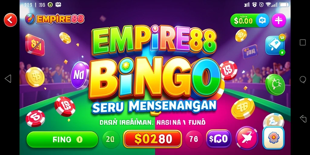 Screenshot utama EMPIRE88 menampilkan gameplay Bingo yang seru.