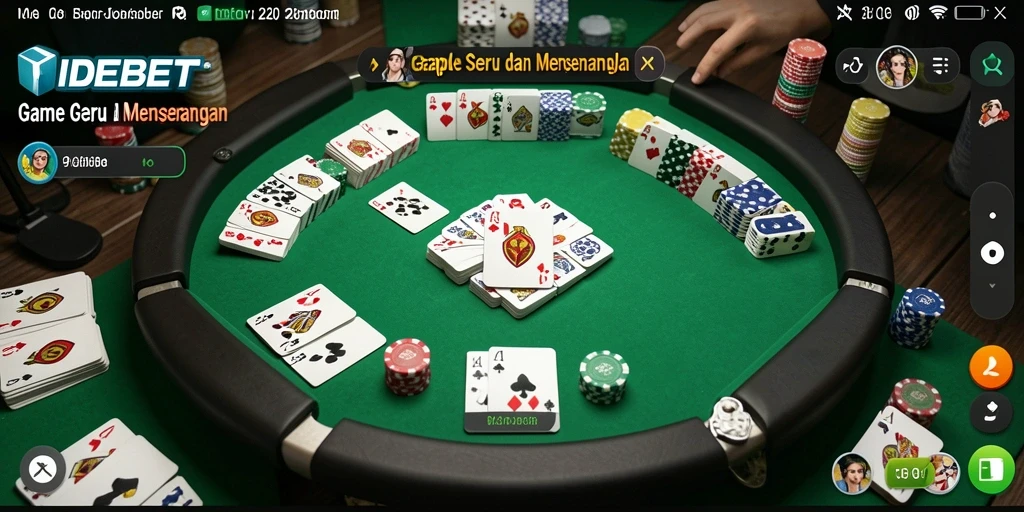 Gameplay IDEBET menampilkan suasana seru permainan Gaple.