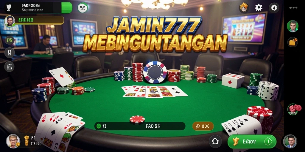Screenshot utama JAMIN777 menampilkan keseruan gameplay Poker yang mendebarkan.