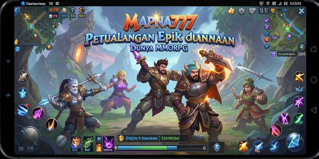 Tangkapan layar menampilkan pertarungan epik dalam game MMORPG MAPNA777.