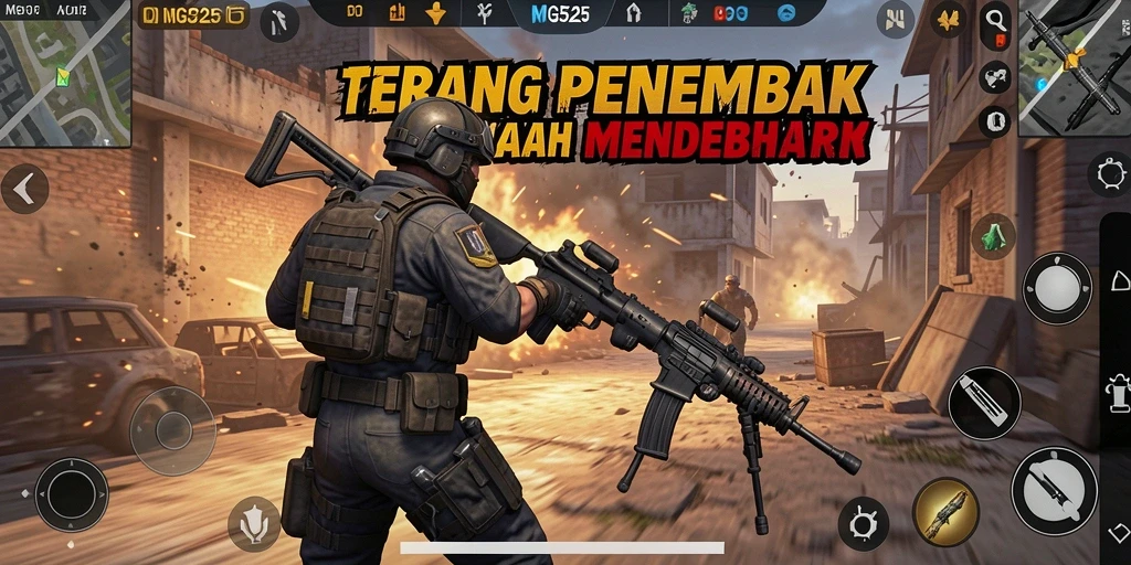 Tangkapan layar terbaik MG525 menampilkan aksi menembak yang intens.
