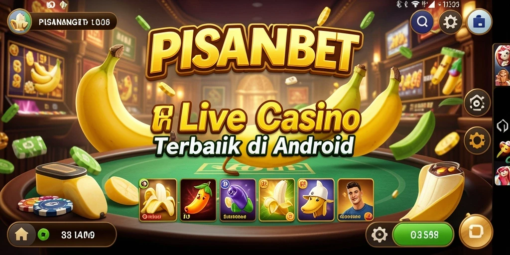 Screenshot gameplay PISANGBET menunjukkan dealer langsung di meja permainan.