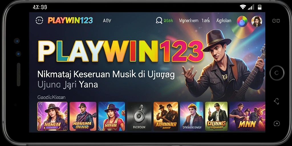 Tampilan screenshot utama PLAYWIN123 dengan gameplay musik yang seru.