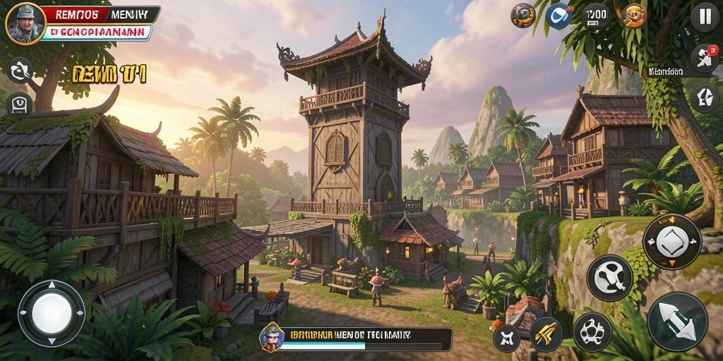 Tangkapan layar gameplay mengasyikkan dari REMI101 yang menunjukkan serangan menara.