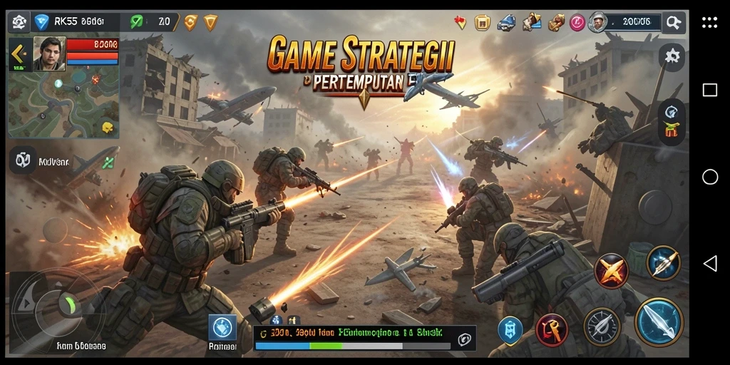 Tampilan gameplay menarik dari RK55 dengan strategi pertempuran.